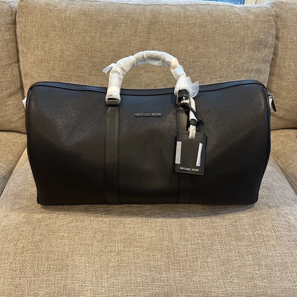 Michael Kors Black Leather Duffel Bag